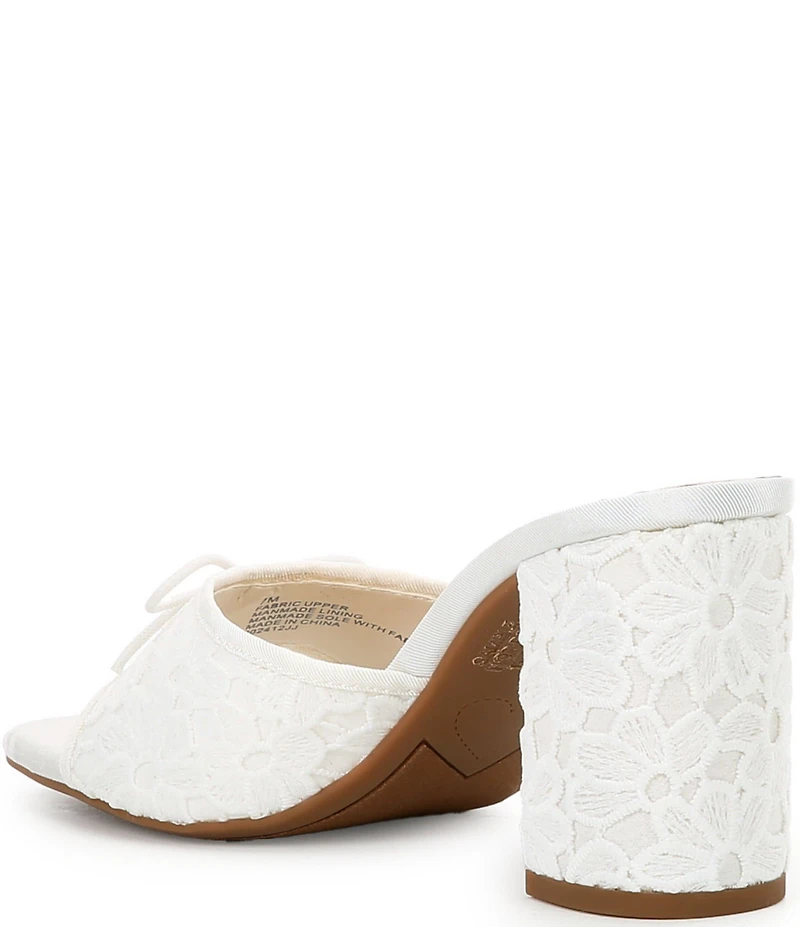Copper Key Cape Embroidered Floral Print Lace Bow Detail Dress Slide Sandals