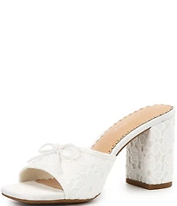 Copper Key Cape Embroidered Floral Print Lace Bow Detail Dress Slide Sandals