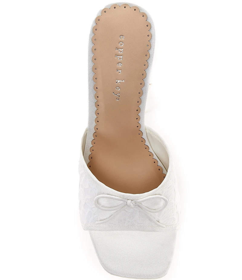 Copper Key Cape Embroidered Floral Print Lace Bow Detail Dress Slide Sandals
