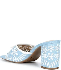 Copper Key Cape Floral Embroidered Polka Dot Dress Slide Sandals