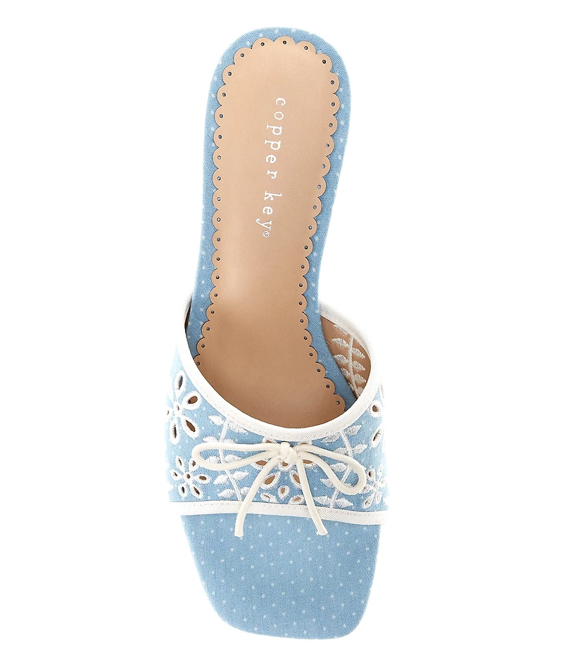 Copper Key Cape Floral Embroidered Polka Dot Dress Slide Sandals