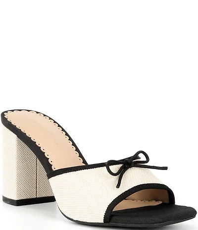 Copper Key Cape Linen Bow Detail Dress Slide Sandals