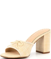 Copper Key Cape Raffia Bow Detail Dress Slide Sandals