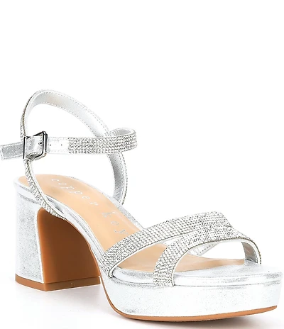 Copper Key Celebrate Rhinestone Platform Dress Sandals