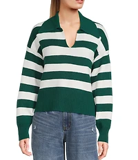 Copper Key Collared Stripe Sweater