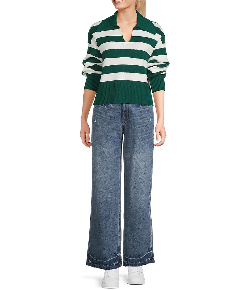 Copper Key Collared Stripe Sweater