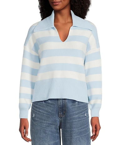 Copper Key Collared Stripe Sweater