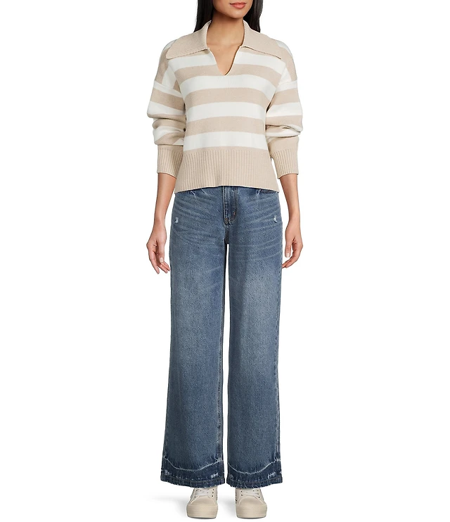 Copper Key Collared Stripe Sweater