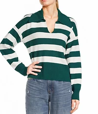 Copper Key Collared Stripe Sweater