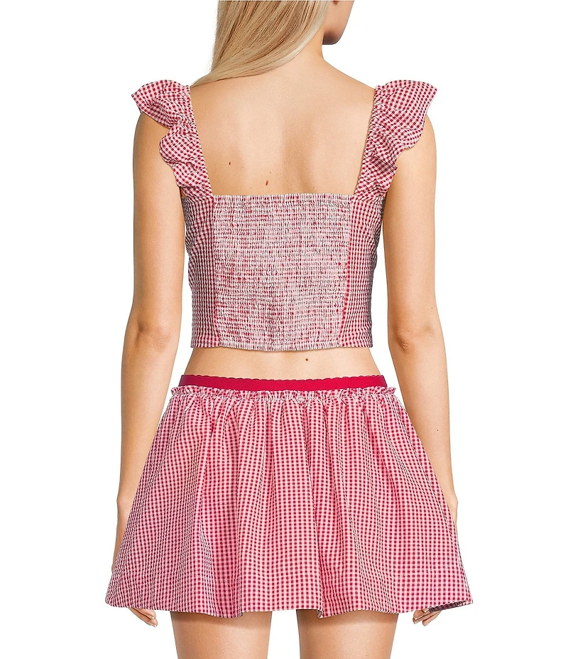 Copper Key Coordinating Cropped Gingham Tank