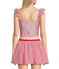 Copper Key Coordinating Cropped Gingham Tank