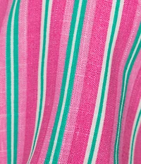 Copper Key Coordinating Stripe Printed Linen Blend Tie Front Tank Top