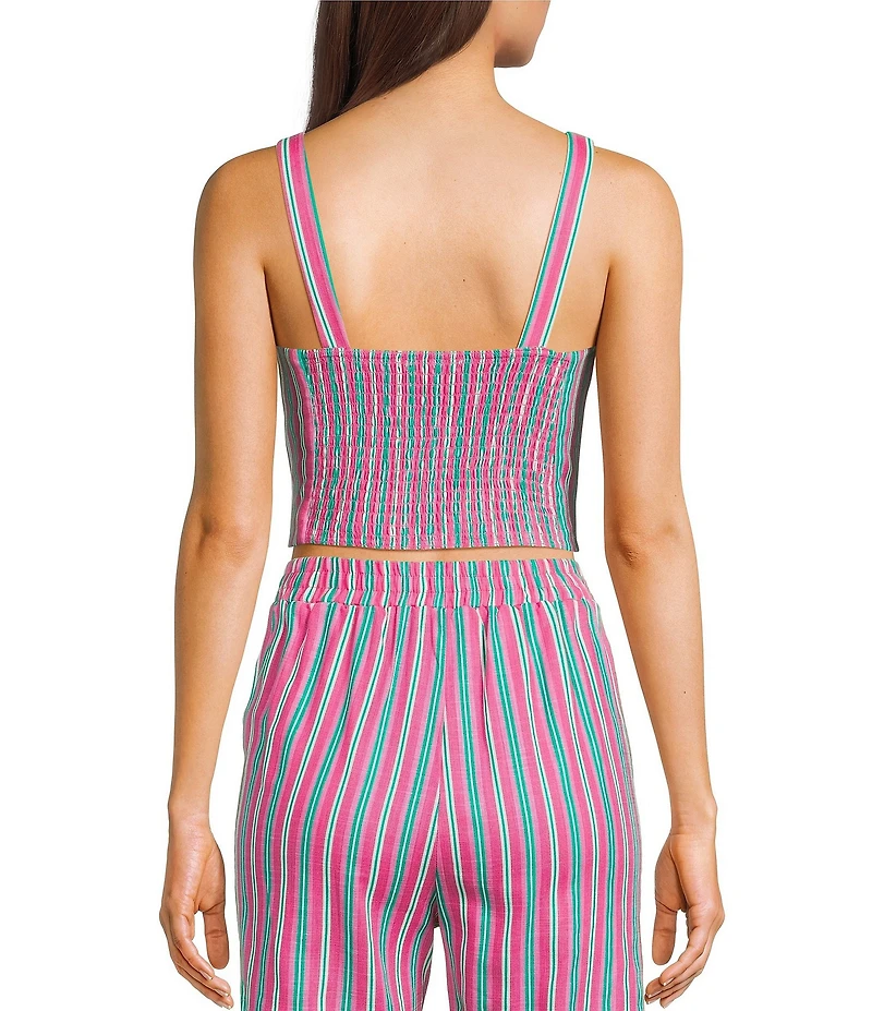 Copper Key Coordinating Woven Stripe Printed Tank Top