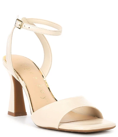 Copper Key Crane Crinkle Patent Ankle Strap Sandals