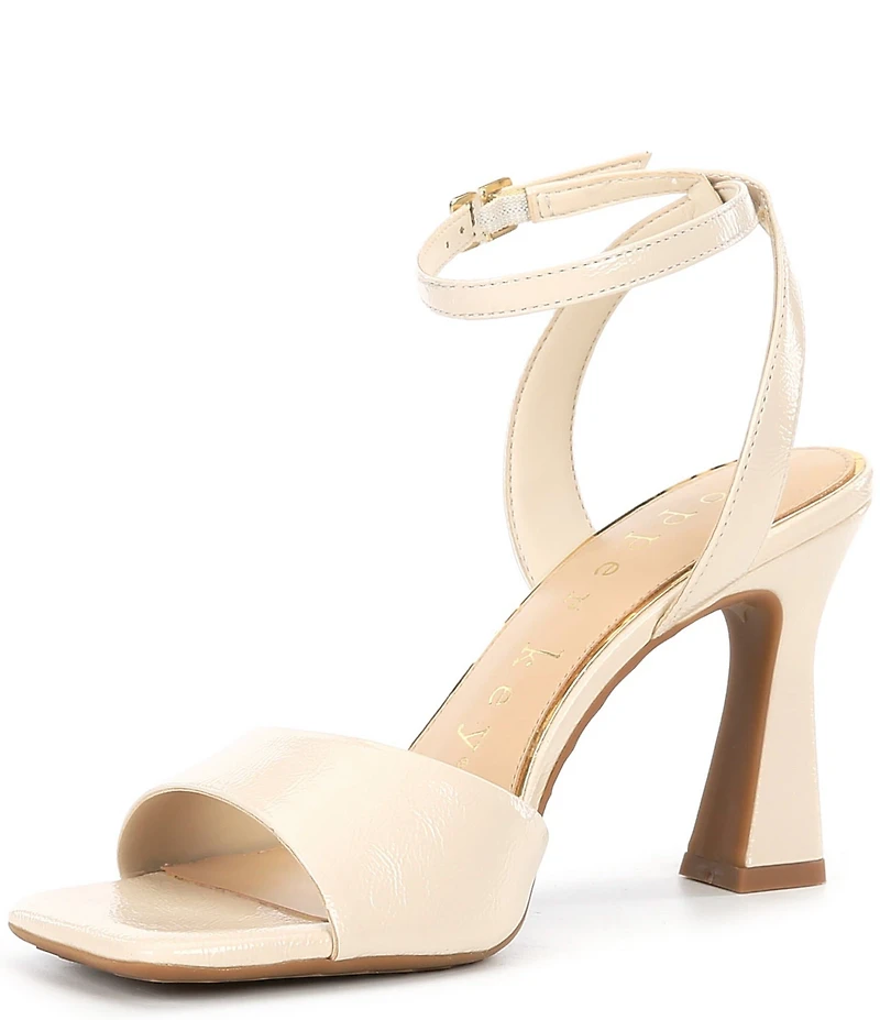 Copper Key Crane Crinkle Patent Ankle Strap Sandals