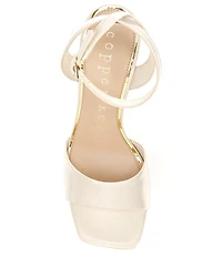 Copper Key Crane Crinkle Patent Ankle Strap Sandals