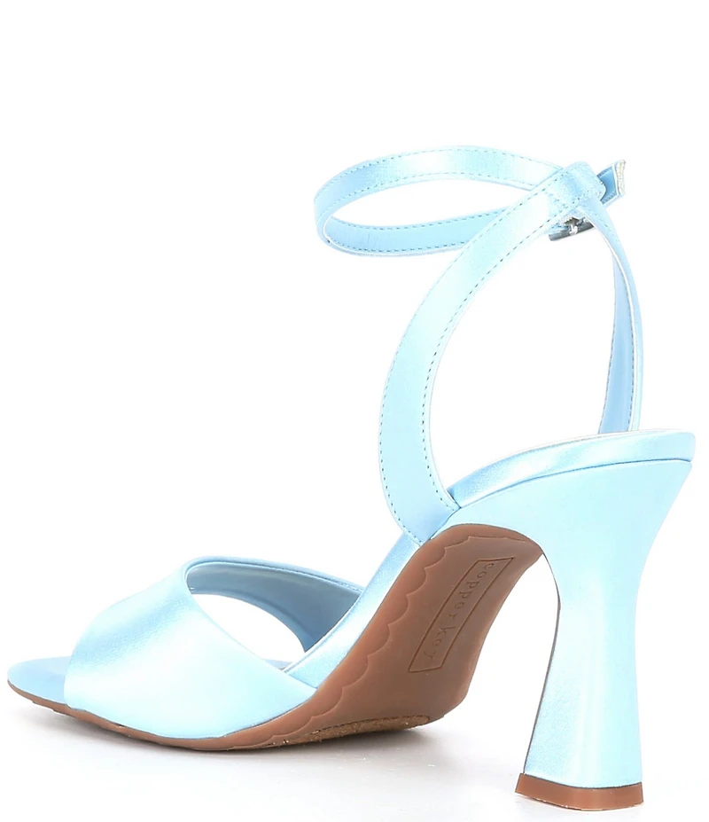 Copper Key Crane Satin Ankle Strap Sandals