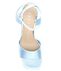 Copper Key Crane Satin Ankle Strap Sandals