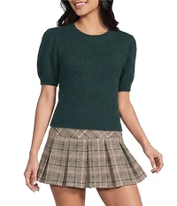 Copper Key Crew Neck Puff Sleeve Sweater