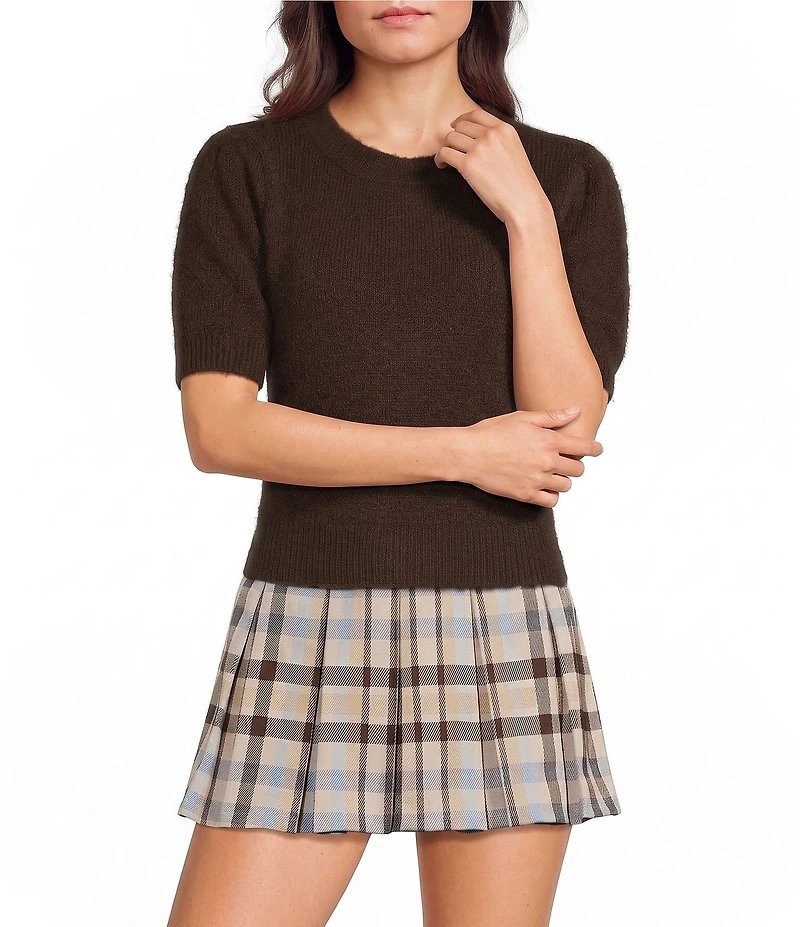 Copper Key Crew Neck Puff Sleeve Sweater
