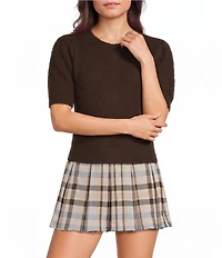 Copper Key Crew Neck Puff Sleeve Sweater