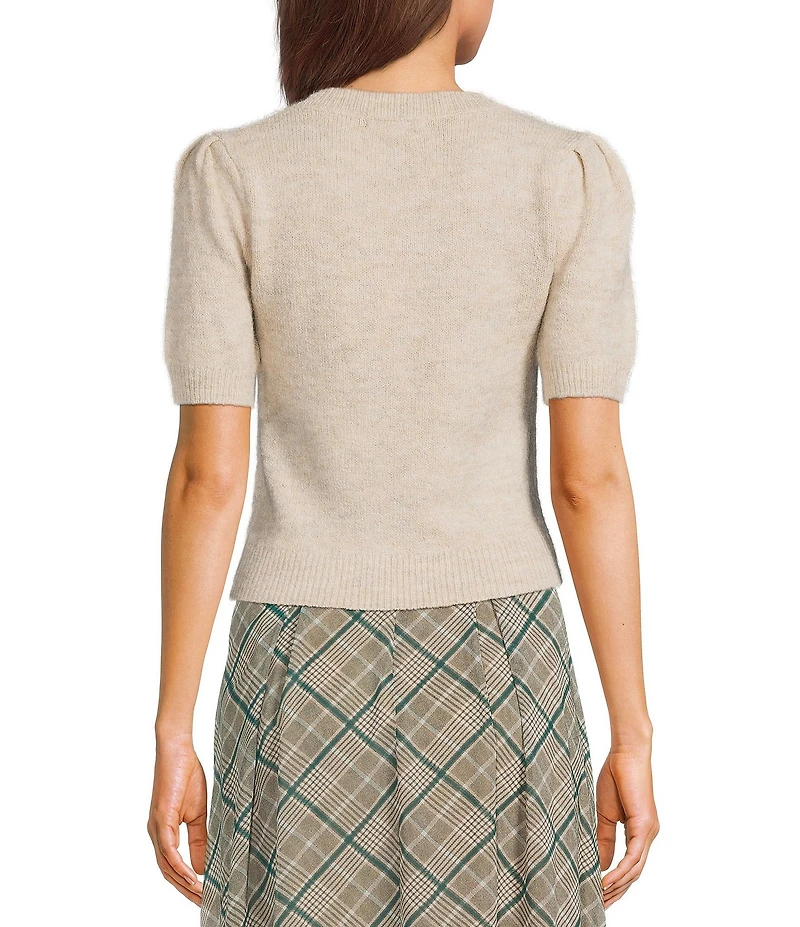 Copper Key Crew Neck Puff Sleeve Sweater