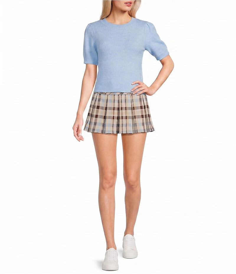 Copper Key Crew Neck Puff Sleeve Sweater