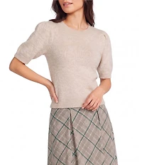 Copper Key Crew Neck Puff Sleeve Sweater
