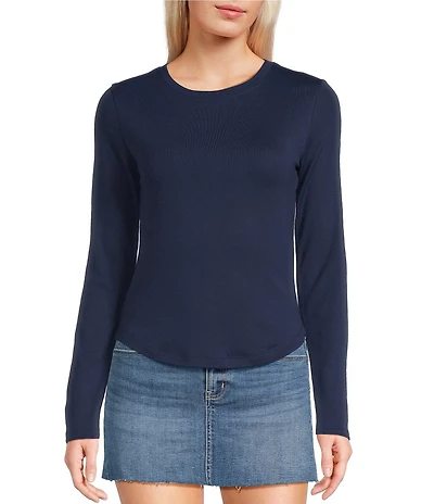 Copper Key Curved Hem Brushed T-Shirt