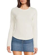 Copper Key Curved Hem Brushed T-Shirt