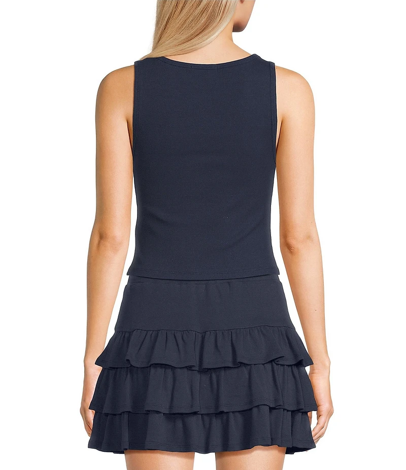 Copper Key Danielle Americana Solid Scoop Neck Tank