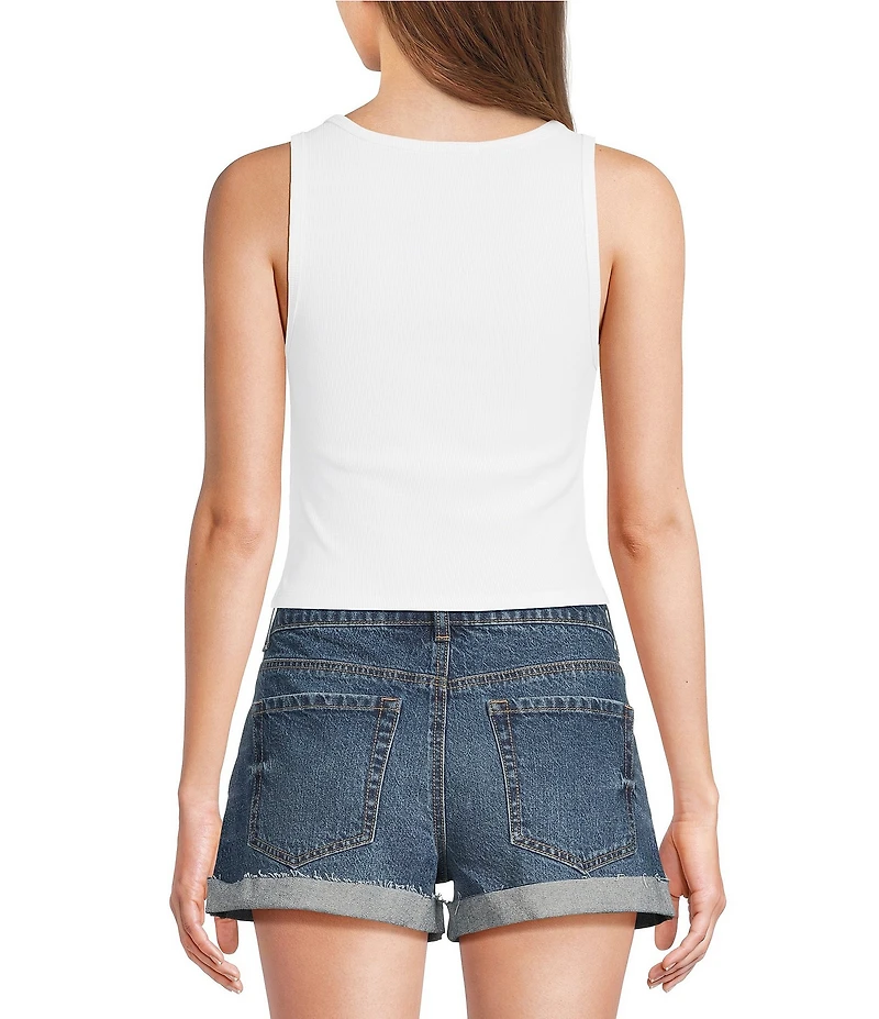 Copper Key Danielle Americana Solid Scoop Neck Tank