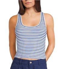 Copper Key Danielle Ameriana Striped Scoop Neck Tank