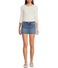 Copper Key Denim Mini Skirt