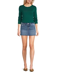 Copper Key Denim Mini Skirt