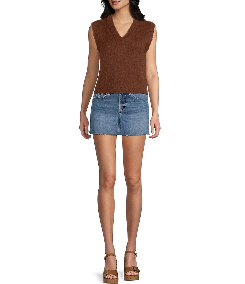 Copper Key Denim Mini Skirt