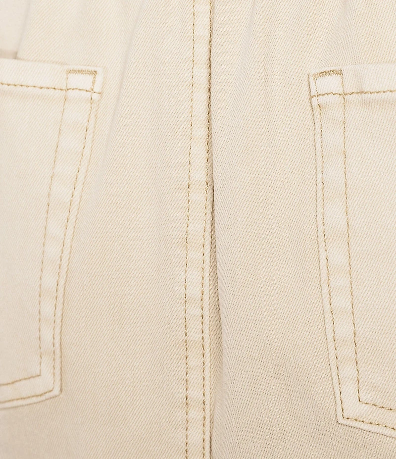 Copper Key Denim Pleated Mini Skirt