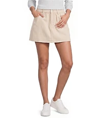 Copper Key Denim Pleated Mini Skirt