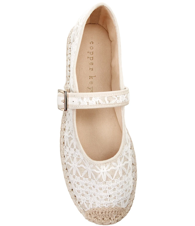 Copper Key Destin Crochet Mary Jane Espadrille Flats