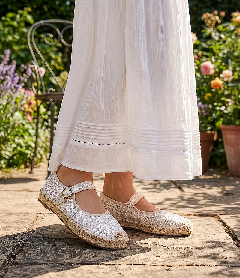 Copper Key Destin Crochet Mary Jane Espadrille Flats