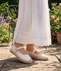 Copper Key Destin Crochet Mary Jane Espadrille Flats