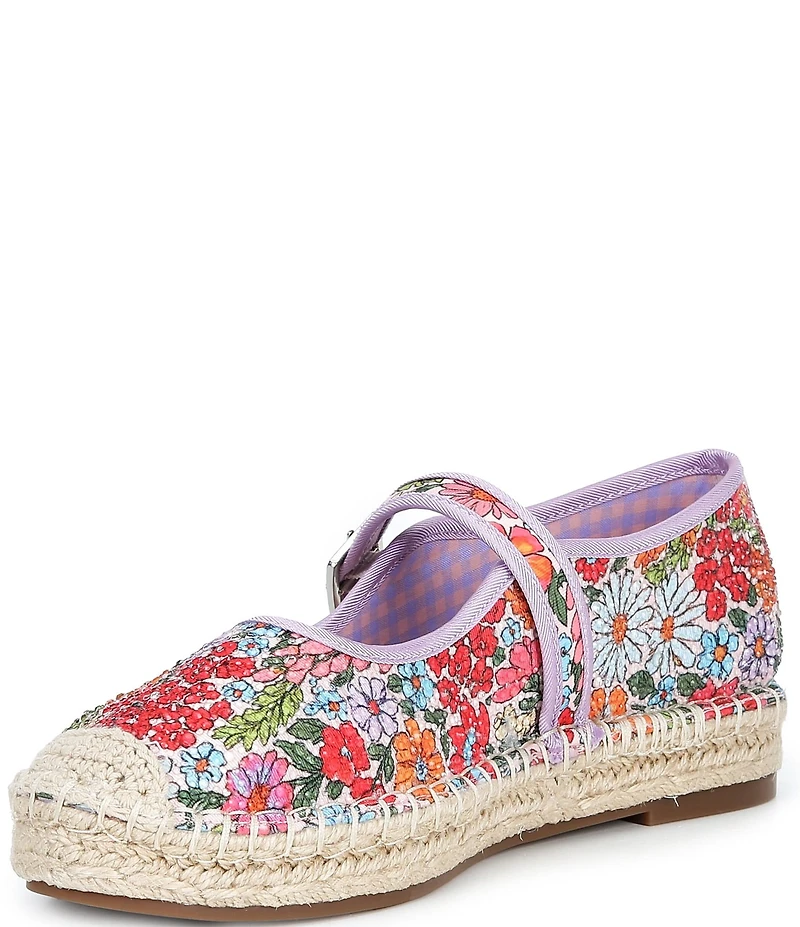 Copper Key Destin Floral Mary Jane Espadrille Flats