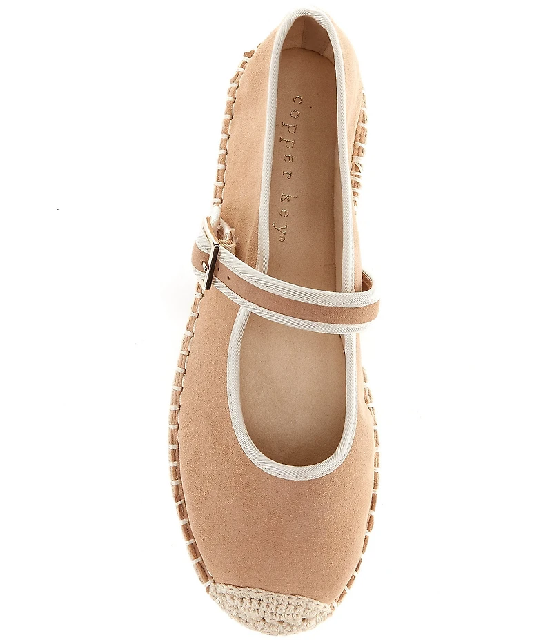 Copper Key Destin Suede Mary Jane Espadrille Flats