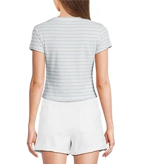 Copper Key Embroidered Cherry Striped Baby T-Shirt