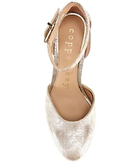 Copper Key Emirie Metallic Ankle Strap Platform Pumps