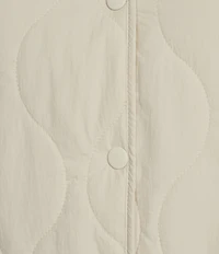 Copper Key Faux Fur Collar Quilted Jacket