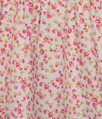 Copper Key Floral Print Square Neck Short Puff Sleeve Smocked Back Dress