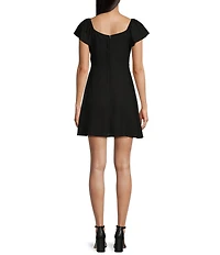 Copper Key Flutter Sleeve Tie Front Dress