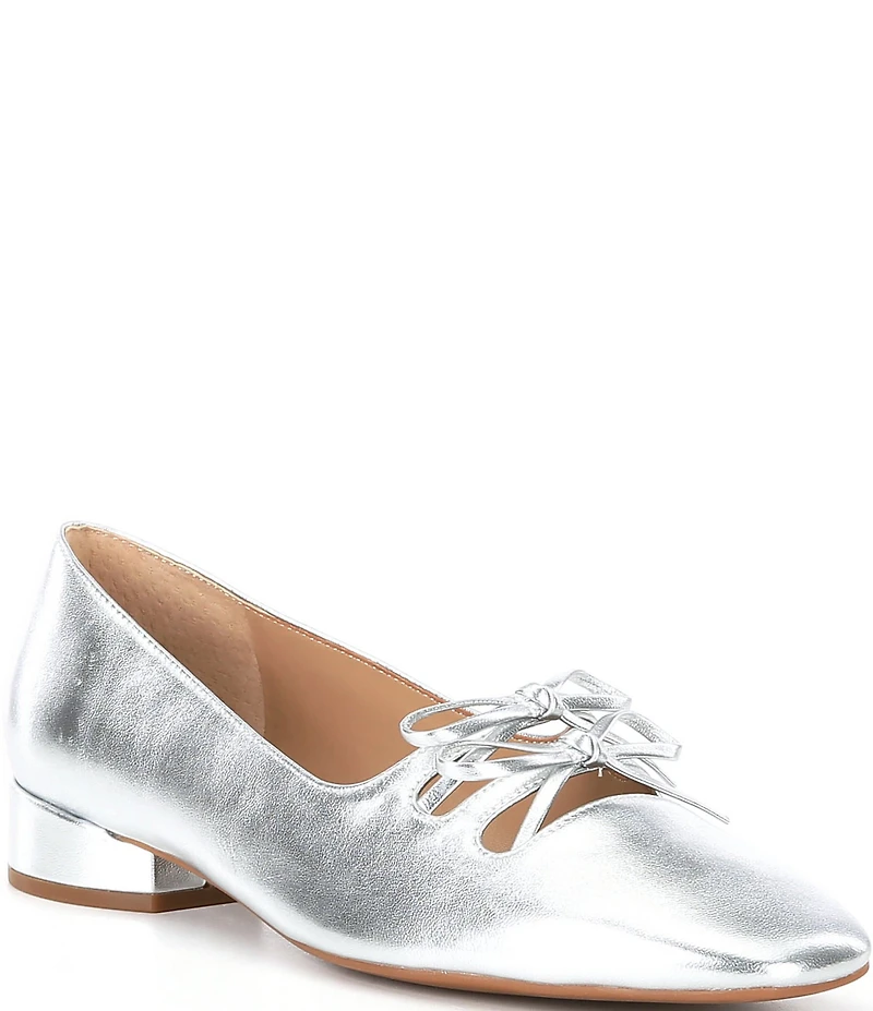 Copper Key Frolic Metallic Leather Double Bow Mary Jane Pumps