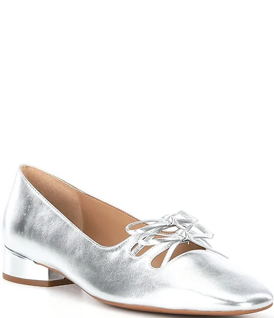 Copper Key Frolic Metallic Leather Double Bow Mary Jane Pumps
